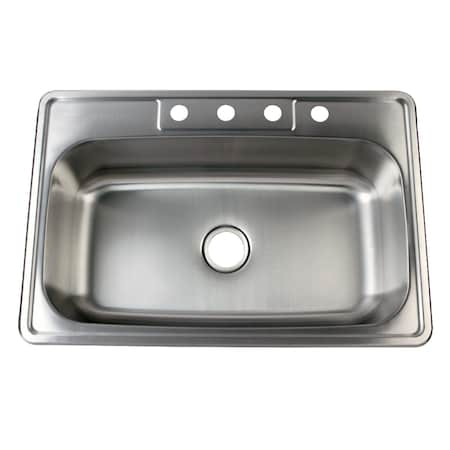 GKTS332290 Drop-in Single Bowl Kitchen Sink, Brushed